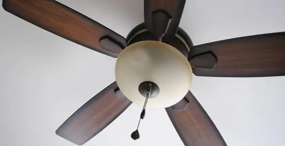 Fully installed ceiling fan with balanced blades and light fixture in Cherry Hill, NJ