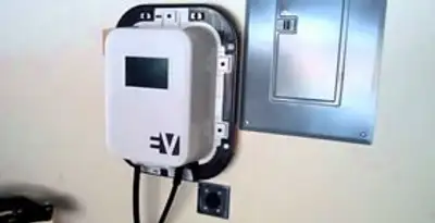 Electric car charger installation with wall-mounted EV charging station in Cherry Hill, NJ