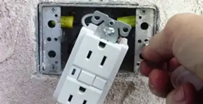 gfci circuits service showing installation of a ground fault circuit interrupter outlet by licensed electricians in Cherry Hill, NJ