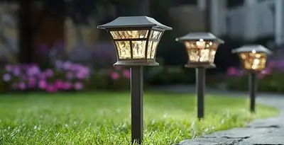 landscape lighting installation services with professionally installed pathway lights in Cherry Hill, NJ