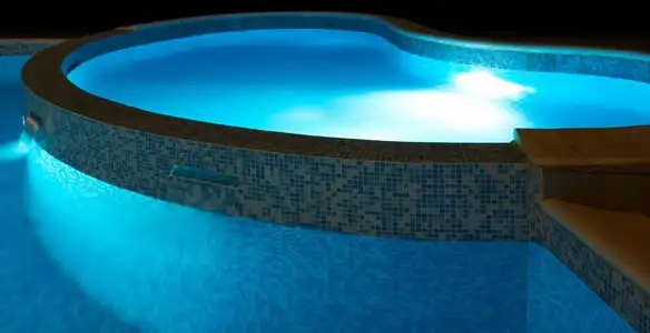 pool light installation and repair services highlighting illuminated pool interior lighting in Cherry Hill, NJ
