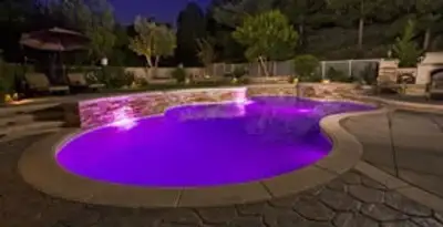 pool light installation and repair services illuminating a residential swimming pool in Cherry Hill, NJ